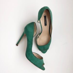 Zara green suede heels.
